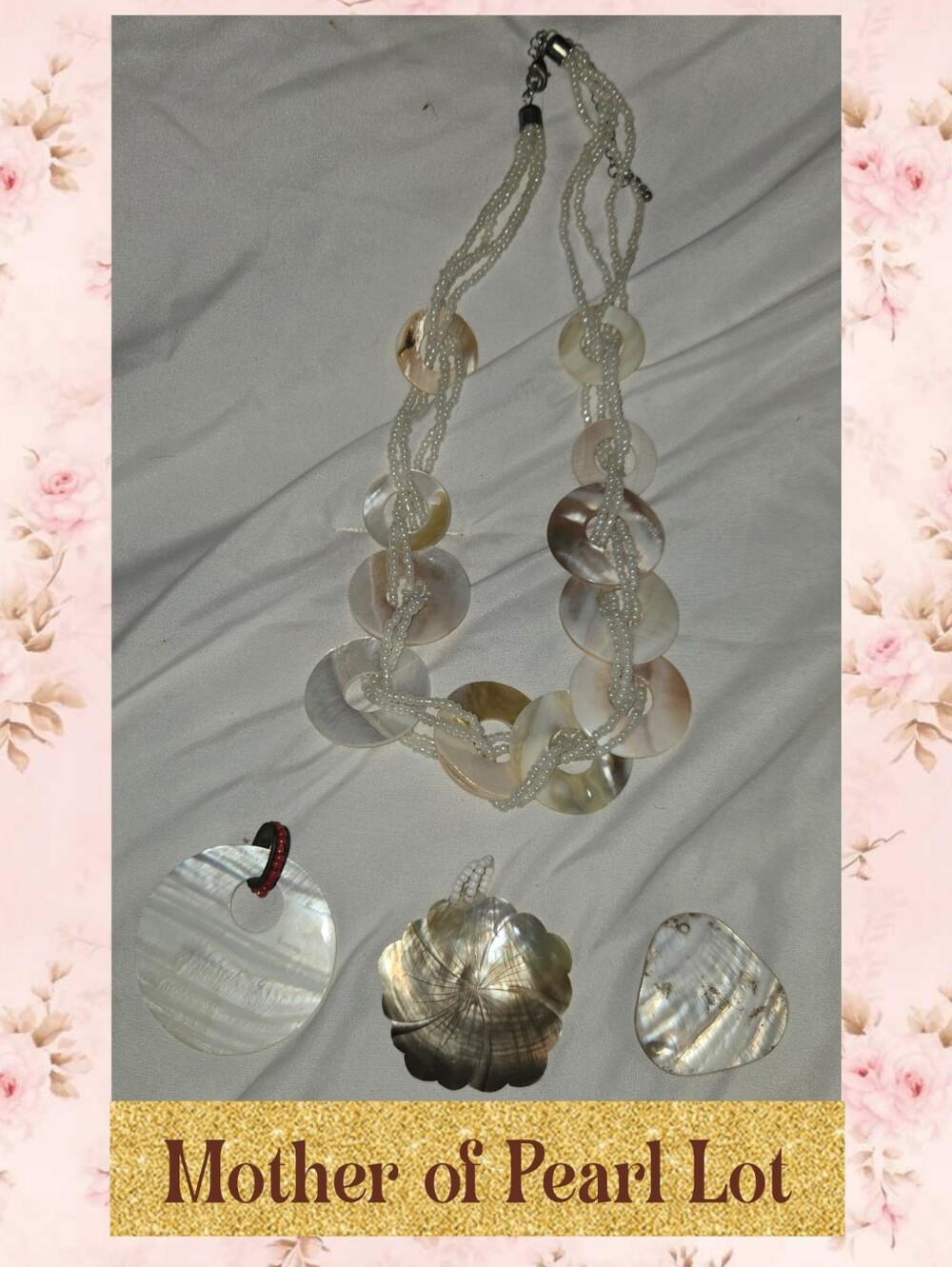 Mother of Pearl Multi-Strand Necklace & Pendants